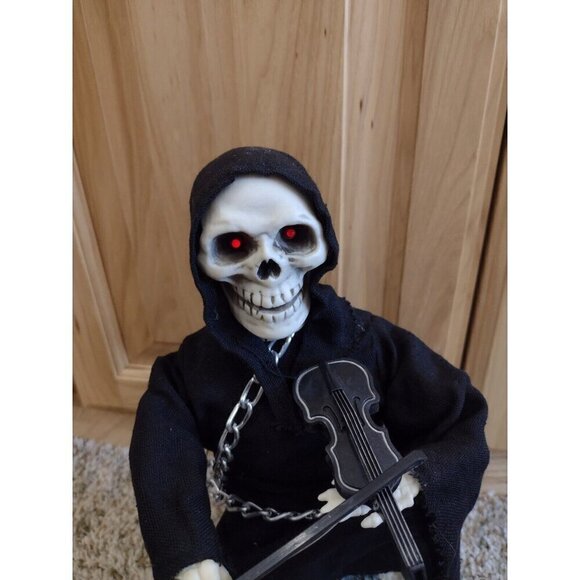 Vintage 1996 Gemmy Industries Grim Reaper Playing Violin Animated Halloween READ - Picture 6 of 9